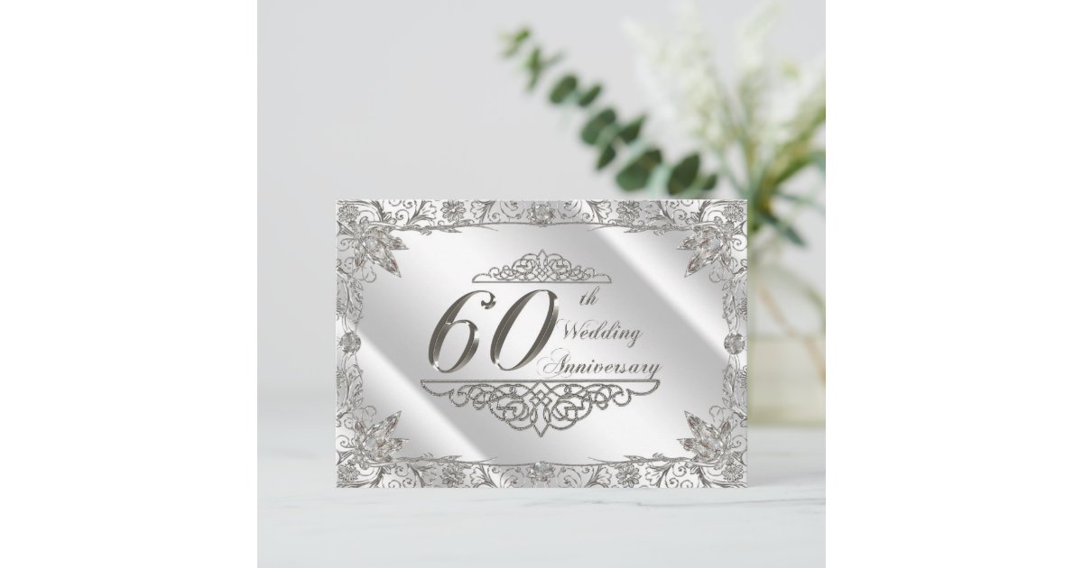 Flourish Diamond 60th Anniversary Wrapping Paper, Zazzle