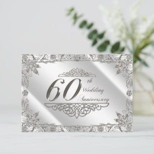 Flourish Diamond 60th Wedding Anniversary RSVP Card