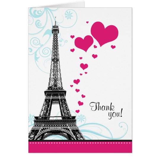 Flourish Eiffel Tower Parisian Love Thank You Card | Zazzle.com