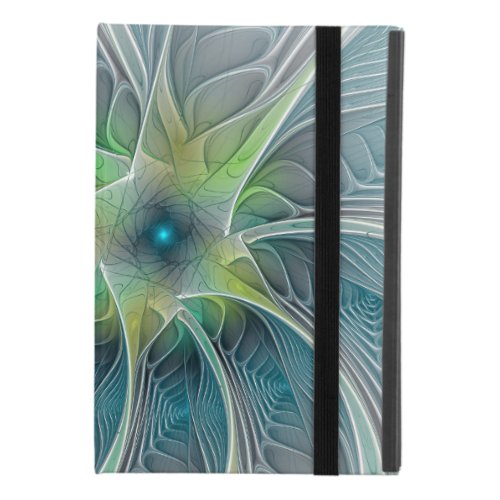 Flourish Fantasy Modern Blue Green Fractal Flower iPad Mini 4 Case