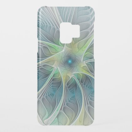 Flourish Fantasy Modern Blue Green Fractal Flower Uncommon Samsung Galaxy S9 Case