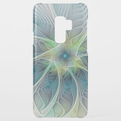 Flourish Fantasy Modern Blue Green Fractal Flower Uncommon Samsung Galaxy S9 Plus Case