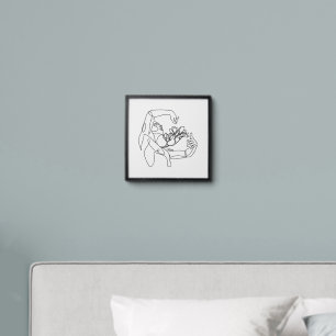 Flourish – Feminine Line Art with Flowers Peel And Stick Photo Tile