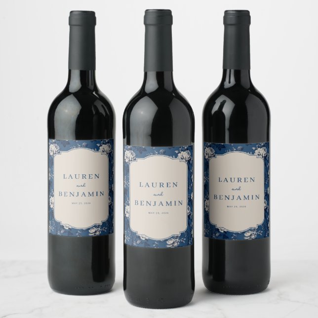 Flourish & Fête Wedding Wine Label (Bottles)