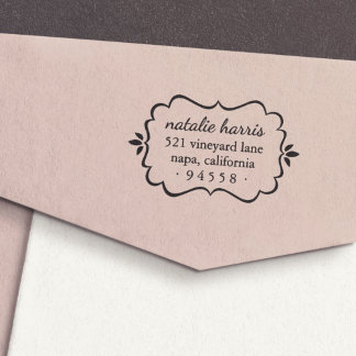 Flourish Frame Return Address Stamp