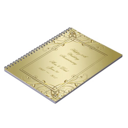 Flourish Gold 50th Golden Wedding Anniversary Notebook