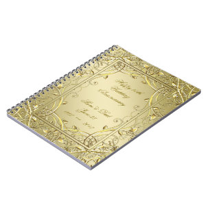 Flourish Gold 50th Golden Wedding Anniversary Notebook