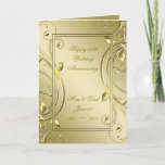 Flourish Gold 50th Wedding Anniversary Card at Zazzle