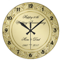 Flourish Gold 50th Wedding Anniversary Large Clock Flourish Gold 50th Wedding Anniversary Large Clock