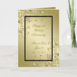 Flourish Gold Black 50th Wedding Anniversary Card at Zazzle