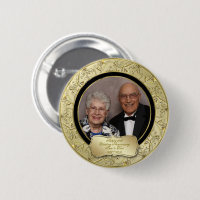 Flourish Gold Black 50th Wedding Anniversary Photo