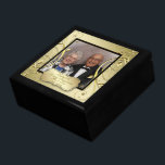 Flourish Gold Black 50th Wedding Anniversary Photo Gift Box<br><div class="desc">A Digitalbcon Images Design featuring a gold and black color and flourish design theme with a variety of custom images, shapes, patterns, styles and fonts in this one-of-a-kind "Flourish Gold 50th Wedding Anniversary" Photo Gift Box. This elegant and attractive design comes complete with customizable text lettering and photo insert to...</div>