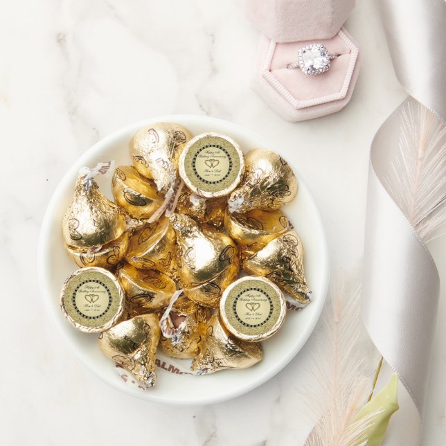 Flourish Golden Wedding Anniversary Hershey®'s Kisses® (Wedding)