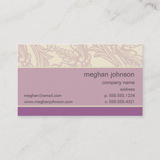 Customizable Flourish Lilac Chic Business Card Template
