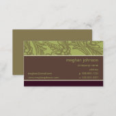 Flourish Olive Chic Business Card Template (Front/Back)