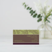 Flourish Olive Chic Business Card Template (Standing Front)