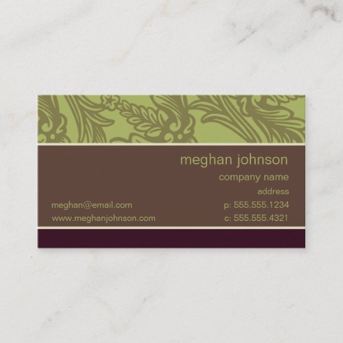 Flourish Olive Chic Business Card Template