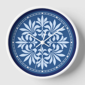 Flourish Ornate Vintage Decorative in Blue Wall Clock