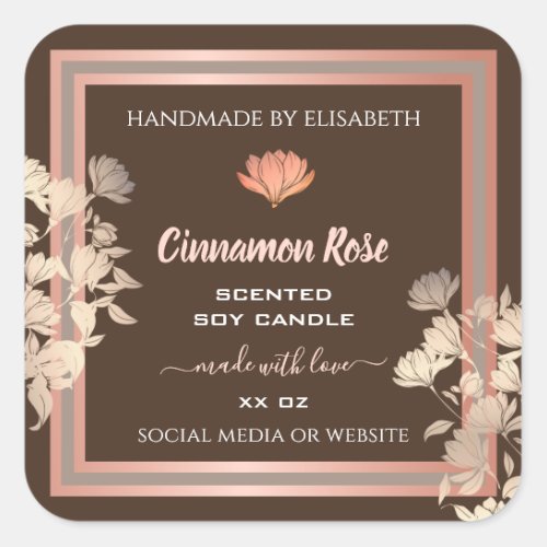 Flourish Product Packaging Labels Rose Gold Brown
