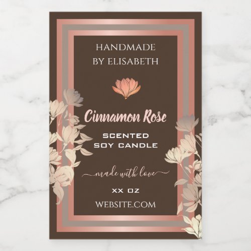 Flourish Product Packaging Labels Rose Gold Brown