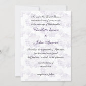 flourish purple monogram  wedding Invitations (Back)