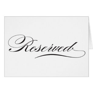 Flourish Reserved Reception Sign Cards