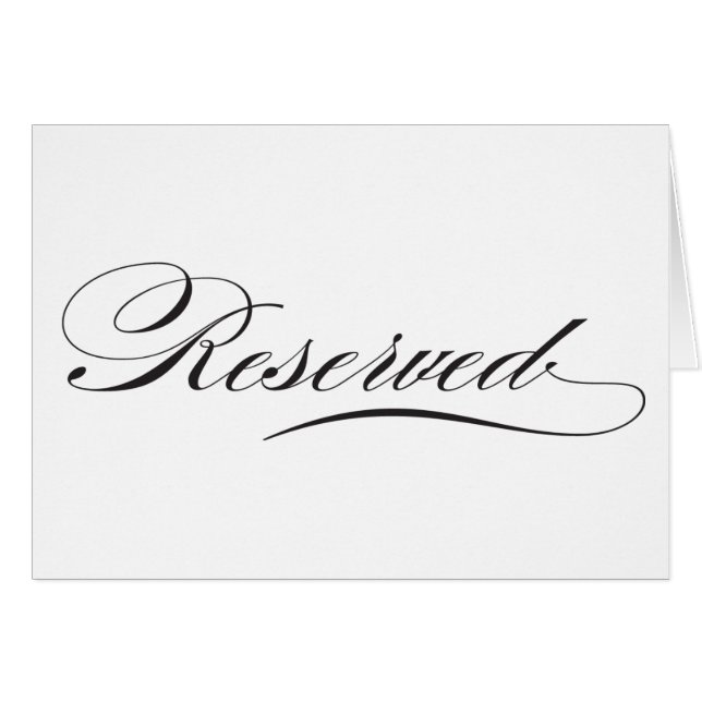 Flourish Reserved Reception Sign Cards (Front Horizontal)