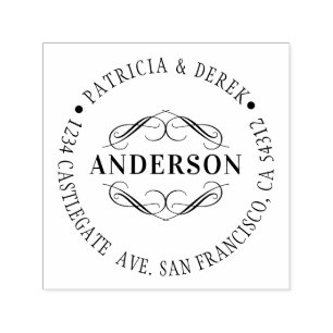 Flourish Return Address Self-inking Stamp