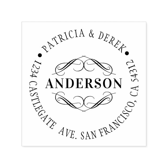Flourish Return Address Self-inking Stamp (Design)