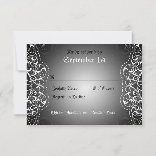 Flourish RSVP Bride  Groom Reception Cards