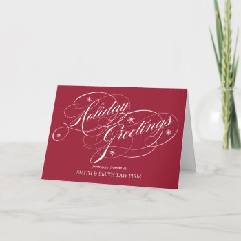 Flourish Script Business/corporate Holiday Card by orange_pulp at Zazzle