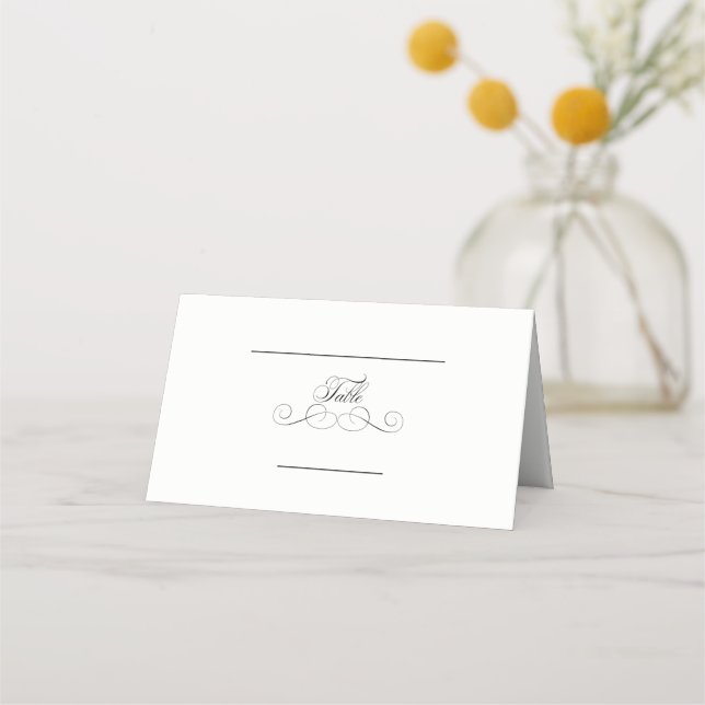 Flourish Script | Wedding Folded Place Cards (Front)