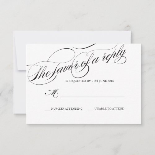Flourish Script Wedding Response Card