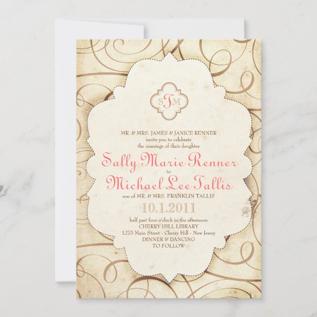 Flourish & Scroll Storybook Fairytale Invitation (Front)