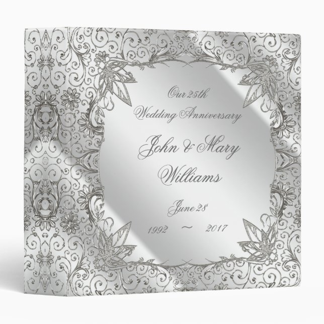 Flourish Silver 25th Anniversary 1.5" Binder (Front/Spine)