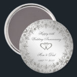 Flourish Silver 25th Wedding Anniversary Magnet<br><div class="desc">A Digitalbcon Images Design featuring a platinum silver color and flourish design theme with a variety of custom images, shapes, patterns, styles and fonts in this one-of-a-kind "Flourish Silver 25th Wedding Anniversary" magnet. This elegant and attractive design comes complete with a customizable text lettering and graphic to suit your own...</div>