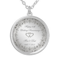 Flourish Silver 25th Wedding Anniversary Magnet