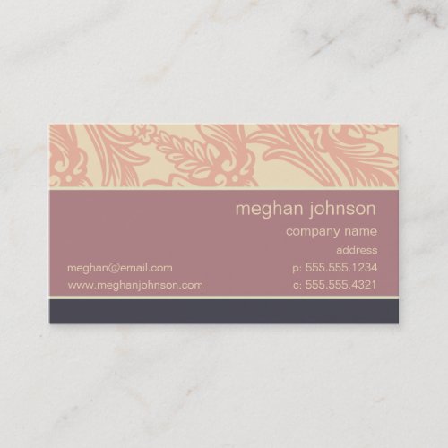 Flourish Soft Eggplant Chic Business Card Template
