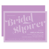 Flourish Typography Lavender Lilac Bridal Shower Card
