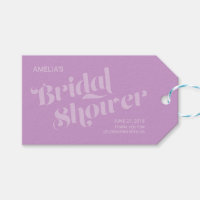 Flourish Typography Lavender Lilac Bridal Shower Gift Tags