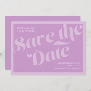 Flourish Typography Lavender Lilac Save the Date