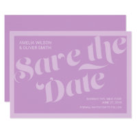 Flourish Typography Lavender Lilac Save the Date Card
