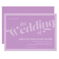 Flourish Typography Lavender Lilac Wedding Card
