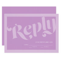 Flourish Typography Lavender Lilac Wedding RSVP Card