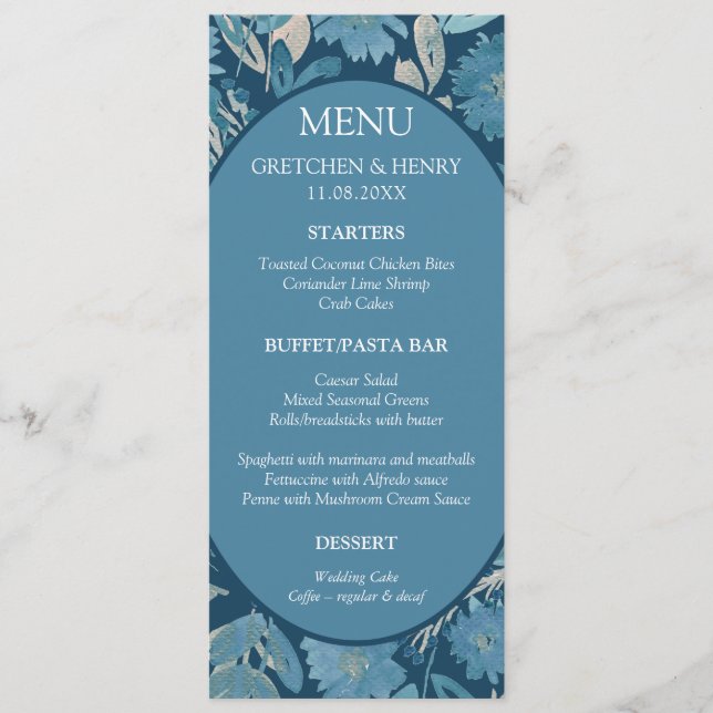 Flourish Watercolor Painting Menu Card (Front)