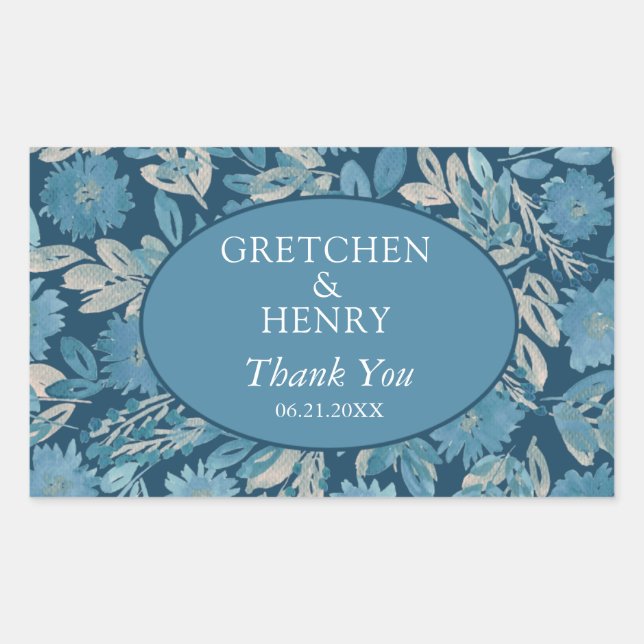 Flourish Watercolor Painting Save the Date Rectangular Sticker (Front)