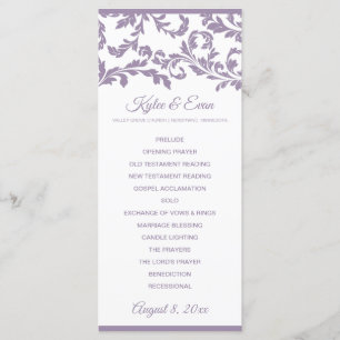 Flourish Wedding Program Lavender Purple