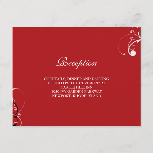 flourish wedding reception enclosure card (Front)