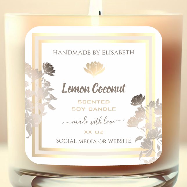 Flourish White and Gold Product Packaging Labels (Creator Uploaded)