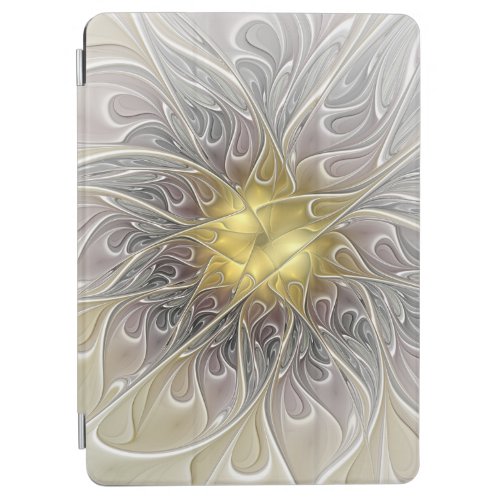 Flourish With Gold Modern Abstract Fractal Flower iPad Air Cover